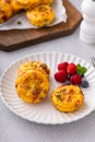 Egg muffins with bacon and cheddar, egg bites for breakfast Royalty Free Stock Photo
