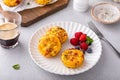 Egg muffins with bacon and cheddar, egg bites for breakfast Royalty Free Stock Photo