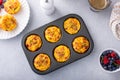 Egg muffins with bacon and cheddar, egg bites for breakfast Royalty Free Stock Photo
