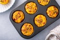 Egg muffins with bacon and cheddar, egg bites for breakfast Royalty Free Stock Photo