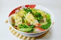 Egg noodle with barbecue pork and wanton in the soup Royalty Free Stock Photo