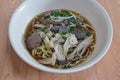 Egg noodle with boiled duck in Chinese herb brown soup