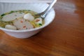 Egg Noodle Soup With Fish Ball. Thai Local Food.