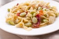 Egg Noodles with lima beans