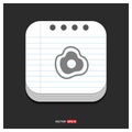 egg omelet icon Gray icon on Notepad Style template Vector EPS