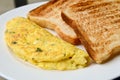 Egg omelet with toast Royalty Free Stock Photo