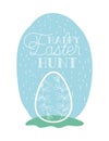 Egg painted easter with hand made font in the field Royalty Free Stock Photo