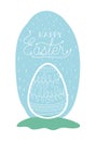 Egg painted easter with hand made font in the field Royalty Free Stock Photo