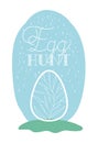 Egg painted easter with hand made font in the field Royalty Free Stock Photo