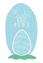 Egg painted easter with hand made font in the field Royalty Free Stock Photo