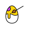Egg painting vector, Easter filled icon editable stroke Royalty Free Stock Photo
