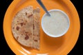 Egg Paratha with Dalia or Daliya Royalty Free Stock Photo