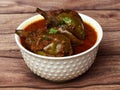 Egg Plant Curry or Brinjal Masala also known as Baigan ki sabzi in India, spicy and tasty dish usually served with chapati.