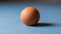 Egg positioned on a smooth blue surface casting a shadow to the Royalty Free Stock Photo