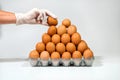 Egg pyramid as protein and vitamin source. Royalty Free Stock Photo