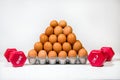 Egg pyramid as protein and vitamin source. Royalty Free Stock Photo