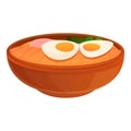 Egg ramen icon, cartoon style Royalty Free Stock Photo