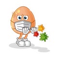 Egg refuse viruses cartoon. cartoon mascot vector