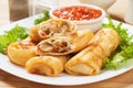 Egg rolls filled with vegetables Royalty Free Stock Photo