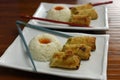 Egg Rolls With Rice Royalty Free Stock Photo