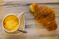 Egg`s coffee and croissant