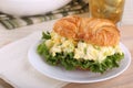 Egg Salad on Croissant Roll Royalty Free Stock Photo