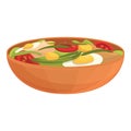 Egg salad icon cartoon vector. Dish food