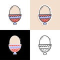 Egg set. Hand drawn doodle egg icon collection Vector illustration for backgrounds, textile prints, menu, web and graphic design Royalty Free Stock Photo