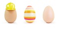 Egg set on a white background 3D illustration