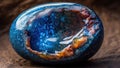 Egg-shaped marble stone with colorful texture - Generative AI Royalty Free Stock Photo
