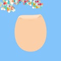 Egg shaped bended paper for design