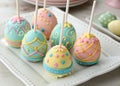 Egg-Shaped Cake Pops Featuring Bright Easter Colors Royalty Free Stock Photo