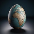 Egg shaped earth beautiful designed generative AI Royalty Free Stock Photo