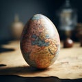 Egg shaped earth on blur background generative AI Royalty Free Stock Photo