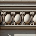 Egg-shaped elements alternating with dart or arrow shapes, set in Royalty Free Stock Photo