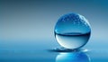 an egg shaped like a water drop on a blue surfac Royalty Free Stock Photo