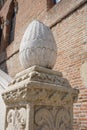 Egg-shaped renaissance stone decoration to a stone stair