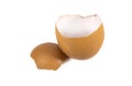 Egg shell cracked, Chicken egg shell isolated on white background.