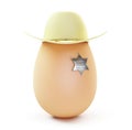 Egg sheriff hat Royalty Free Stock Photo