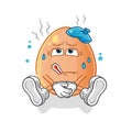 Egg sick vector. cartoon character