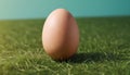 an egg sitting on top of a green field with dramatic side light Royalty Free Stock Photo