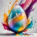 Egg splashing out of an eggshell, 3d rendering