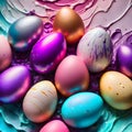 Egg splashing out of an eggshell, 3d rendering Royalty Free Stock Photo
