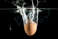 Egg splashing in water Royalty Free Stock Photo