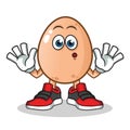 Egg startled mascot vector cartoon illustration