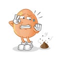 Egg with stinky waste illustration. character vector