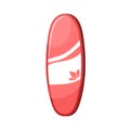 Egg surfboard. Surfers board for water sport, surfing. Rounded shortboard for summer beach extreme activity. Flat vector