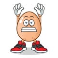 Egg surrender mascot vector cartoon illustration