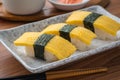 Egg sushi or tamako sushi, Japanese food Royalty Free Stock Photo