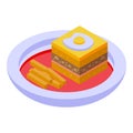 Egg tart cake icon isometric vector. Portuguese cuisine